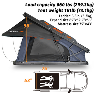 OPENROAD Aluminum Hard Shell Best Roof Top Tent-PeakRoof LT Series openroad4wd.com