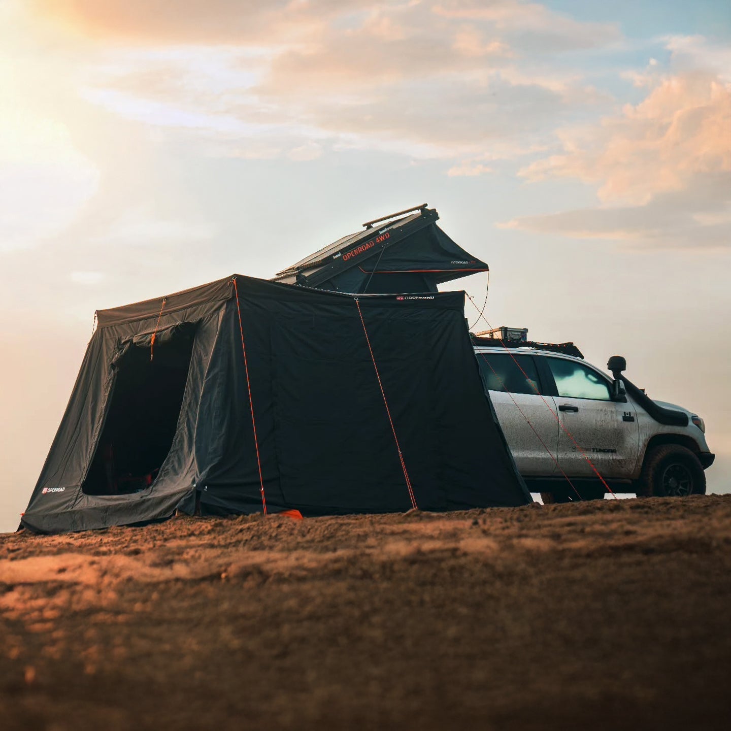 OPENROAD 270 Awning Side Wall openroad4wd.com with Passenger Awning